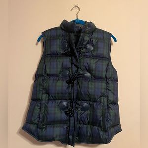 Brooks Brothers Women’s Plaid Puffer Vest Size Medium